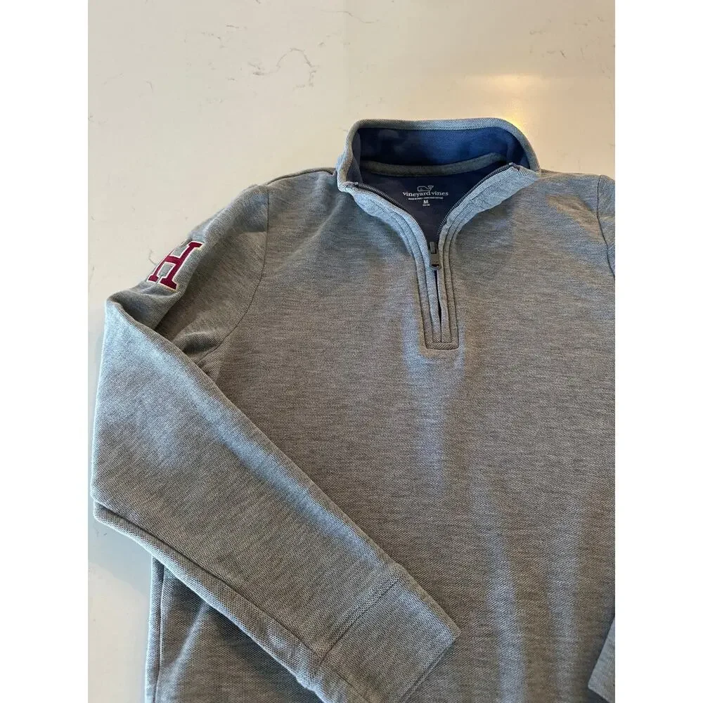 Vineyard Vines Gray Quarter Zip Pullover Sweatshirt Size Medium (10/12)